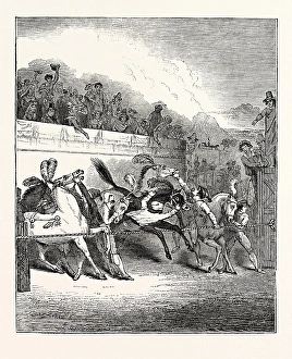 A ROMAN HORSE-RACE: Horses preparing to Start A ROMAN HORSE-RACE: Horses preparing to Start