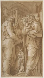 Roman Scene 1499-1543 Pen brown ink brush wash Roman Scene 1499-1543 Pen brown ink brush wash