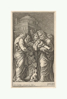 Sacrifice 17th century Etching engraving sheet Sacrifice 17th century Etching engraving sheet