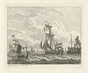 Sailing ships at sea, Gerrit Groenewegen, 1786 Sailing ships at sea, Gerrit Groenewegen, 1786