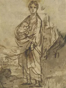 Saint Agnes recto Figure Studies verso Adam Elsheimer Saint Agnes recto Figure Studies verso Adam Elsheimer