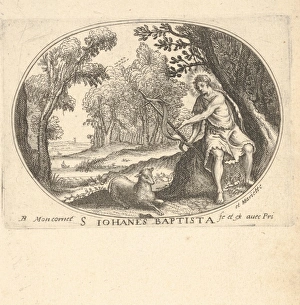 Saint John Baptist 17th century Etching sheet Saint John Baptist 17th century Etching sheet