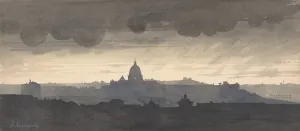 Saint Peter Pincio Rome 1856 Pen black ink brush Saint Peter Pincio Rome 1856 Pen black ink brush
