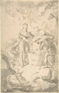 Saint Wenceslas Vintage Attended Angels Putti Saint Wenceslas Vintage Attended Angels Putti
