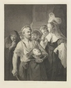 Salome receives the head of John the Baptist, print maker: Lambertus Antonius Claessens Salome receives the head of John the Baptist, print maker: Lambertus Antonius Claessens