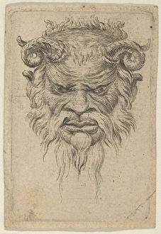 Satyr Mask Curled Horns Looking Down Divers Masques Satyr Mask Curled Horns Looking Down Divers Masques