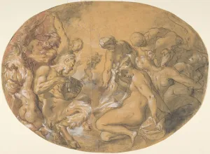 Satyrs Nymphs ca 1599 Pen black ink brush washes Satyrs Nymphs ca 1599 Pen black ink brush washes