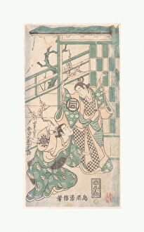 Scene Drama Hatsu-tori Kuruma Genji Edo period Scene Drama Hatsu-tori Kuruma Genji Edo period