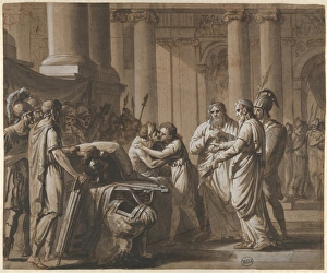 Scene Roman History depicting Youth receiving Armor Scene Roman History depicting Youth receiving Armor