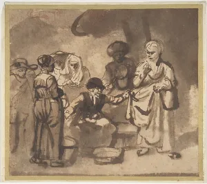 Scolding Fishwife 17th century Pen ink brush Scolding Fishwife 17th century Pen ink brush