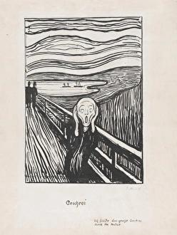 Scream 1895 Lithograph Image 14 1/16 x 9 5/16 Scream 1895 Lithograph Image 14 1/16 x 9 5/16