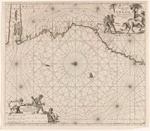 Sea chart of the coast of Congo and Angola, Jan Luyken, Johannes van Keulen (I), unknown