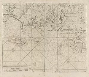 Belle Ile Gallery: Sea chart of the coast of France between the island of Groix and the municipality
