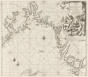 Sea chart of the coast of Norway, Jan Luyken, Johannes van Keulen (I), unknown, 1681 Sea chart of the coast of Norway, Jan Luyken, Johannes van Keulen (I), unknown, 1681