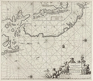 Sea chart of part of the coast of Norway, print maker: Jan Luyken, Johannes van Keulen I Sea chart of part of the coast of Norway, print maker: Jan Luyken, Johannes van Keulen I