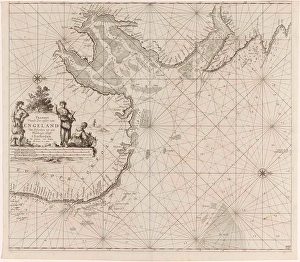 Sea chart of the east coast of England, with the mouth of the Humber, Jan Luyken Sea chart of the east coast of England, with the mouth of the Humber, Jan Luyken