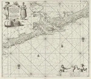 Sea chart of a large part of the Wadden, Jan Luyken, Johannes van Keulen (I), unknown Sea chart of a large part of the Wadden, Jan Luyken, Johannes van Keulen (I), unknown