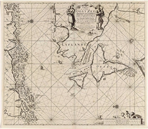 Sea chart of the mouth of the Gulf of Finland in the Baltic Sea, Jan Luyken, Johannes Sea chart of the mouth of the Gulf of Finland in the Baltic Sea, Jan Luyken, Johannes