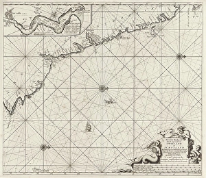 Sea chart of part of the northeast coast of England and part of Scotland, Jan Luyken Sea chart of part of the northeast coast of England and part of Scotland, Jan Luyken