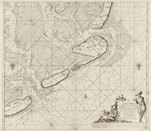 Sea chart of the Wadden Sea from Den Helder to Terschelling, Jan Luyken Sea chart of the Wadden Sea from Den Helder to Terschelling, Jan Luyken