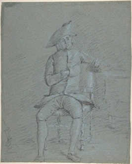 Seated Gentleman Holding Pipe recto Half-Length Study Seated Gentleman Holding Pipe recto Half-Length Study