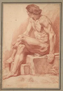 Seated Male Nude 1693-1695 Claude Gillot French Seated Male Nude 1693-1695 Claude Gillot French