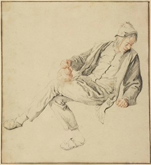 Seated Peasant Looking Down Right Holding Pitcher Seated Peasant Looking Down Right Holding Pitcher