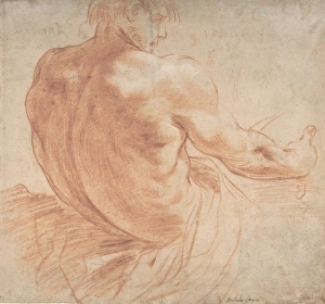 Seated Youth Facing Right Back 1560-1609 Red chalk Seated Youth Facing Right Back 1560-1609 Red chalk