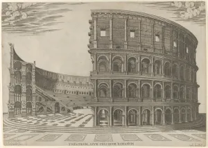 Section elevation Colosseum Rome 1581 Etching Section elevation Colosseum Rome 1581 Etching