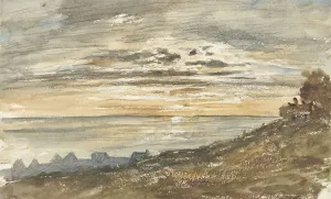 Setting sun Trouville Paul Huet 1813 1869 paper Setting sun Trouville Paul Huet 1813 1869 paper