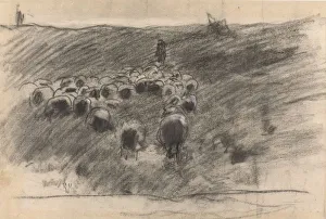 Shepherd herd sheep Anton Mauve 1848 1888 paper Shepherd herd sheep Anton Mauve 1848 1888 paper