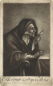 Singing old woman, Jan de Groot, David Teniers (II), 1698 - 1776 Singing old woman, Jan de Groot, David Teniers (II), 1698 - 1776