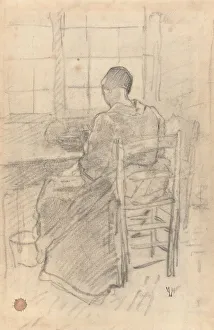 Sitting woman peeling potatoes front window Anton Mauve Sitting woman peeling potatoes front window Anton Mauve