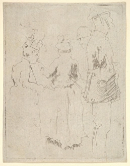 Sketch Policeman Two Women ca 1894 Etching state Sketch Policeman Two Women ca 1894 Etching state