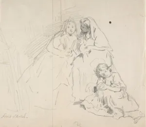 Sketch Two Seated Women Young Girl Sitting Feet Sketch Two Seated Women Young Girl Sitting Feet