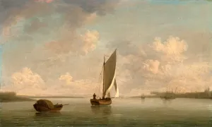 A Smack Under Sail in a Light Breeze in a River, Charles Brooking, 1723-1759, British A Smack Under Sail in a Light Breeze in a River, Charles Brooking, 1723-1759, British