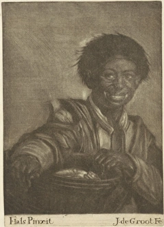 Smiling boy with a bucket of fish, Jan de Groot, 1698 - 1776 Smiling boy with a bucket of fish, Jan de Groot, 1698 - 1776