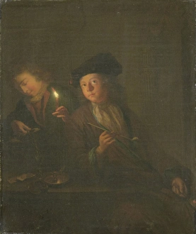 The Smoker (A Man with a Pipe and a Man Pouring a Beverage into a Glass), attributed The Smoker (A Man with a Pipe and a Man Pouring a Beverage into a Glass), attributed