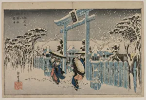 Snow Gion Shrine series Famous Places Kyoto mid 1830s Snow Gion Shrine series Famous Places Kyoto mid 1830s