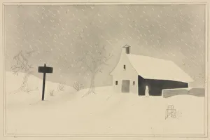 Snow Storm Vermont Mary Altha Nims American 1817-1907 Snow Storm Vermont Mary Altha Nims American 1817-1907