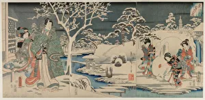 Snowy Garden 1854 Utagawa Hiroshige Japanese Snowy Garden 1854 Utagawa Hiroshige Japanese