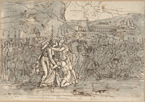 Soldiers Going Battle 1771-1844 Pen brown ink Soldiers Going Battle 1771-1844 Pen brown ink