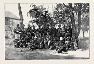 South Africa: Basuto Police with their Leader, Colonel Schermbrucker South Africa: Basuto Police with their Leader, Colonel Schermbrucker