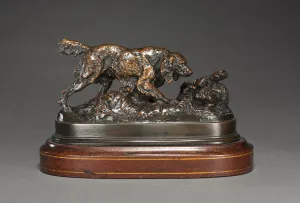 Spaniel Pointing Rabbit 1830 -1875 Antoine-Louis Barye Spaniel Pointing Rabbit 1830 -1875 Antoine-Louis Barye
