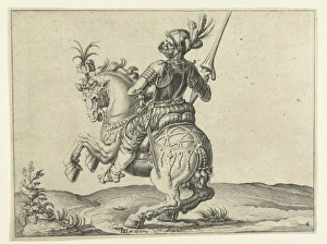 Spear rider with open visor, Jacob de Gheyn (II), 1599 Spear rider with open visor, Jacob de Gheyn (II), 1599