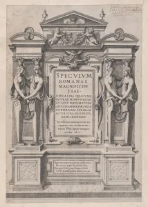 Speculum Romanae Magnificentiae Title Page engraved within architectonic Speculum Romanae Magnificentiae Title Page engraved within architectonic