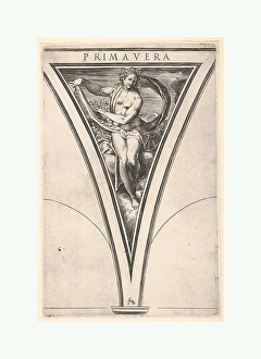 Spring Primavera represented woman bearing billowing drape Spring Primavera represented woman bearing billowing drape