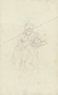 Squatting woman Anton Mauve 1855 paper pencil Squatting woman Anton Mauve 1855 paper pencil