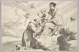 St Francis Assisi Adoring Christ Child Virgin St Francis Assisi Adoring Christ Child Virgin