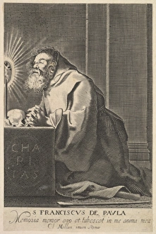 St Francis de Paul 1627 Engraving copy sheet St Francis de Paul 1627 Engraving copy sheet